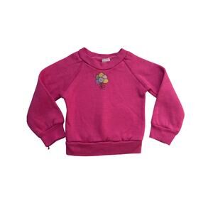 Baby Girl 12 Months Vintage Pink Embroidered Balloons Sweatshirt Super Cute